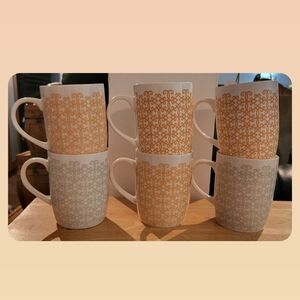 6 Starbucks Scrolls Mugs Cups 11 oz 2015 Lot